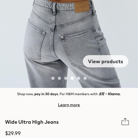 H&M wide ultra high curvy fit jeans. Blue color. Size US 8. Sold out online!!! - Picture 6 of 6